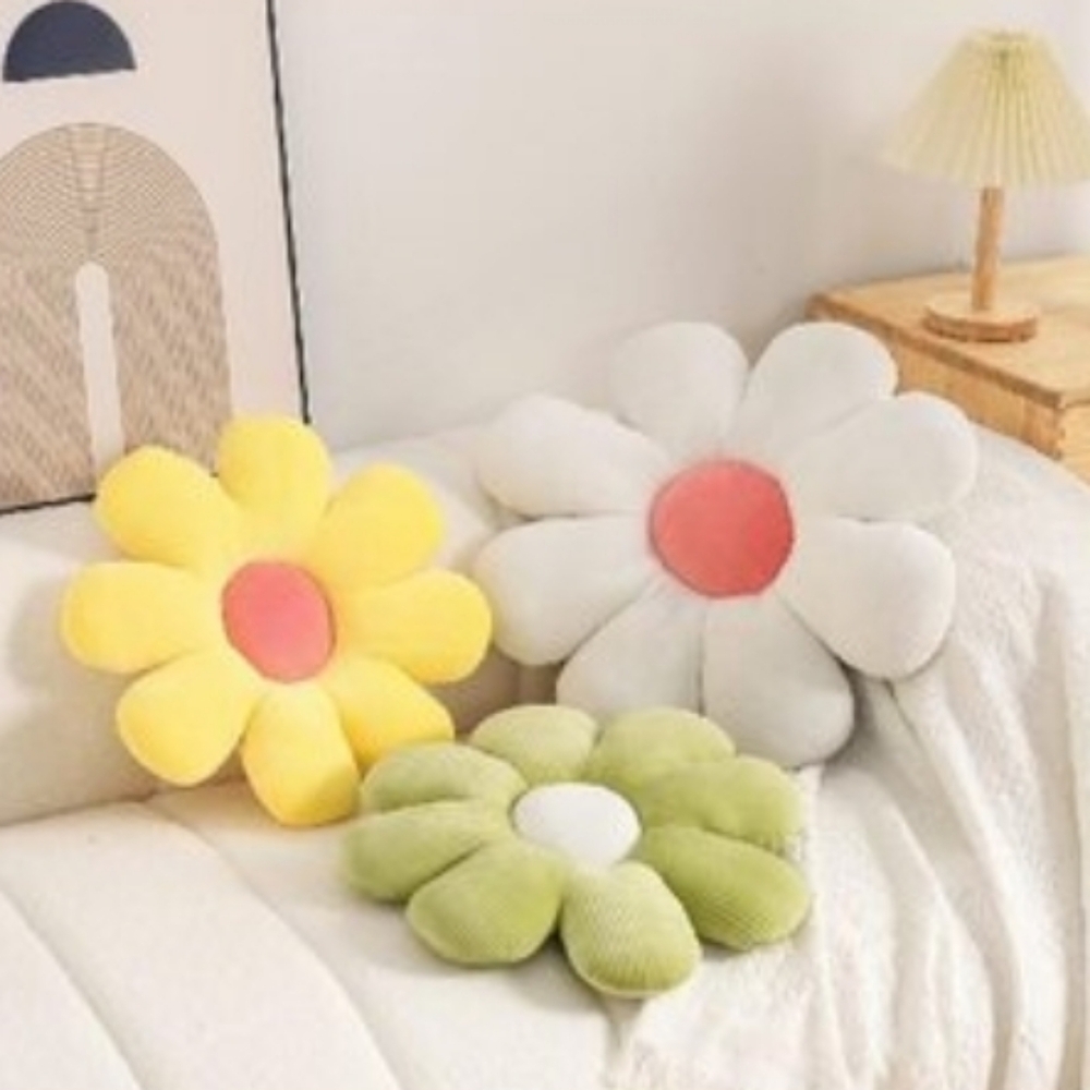 Daisy Flower Accent Pillows Seat Cushions Room Decor 3PC Set SEALED